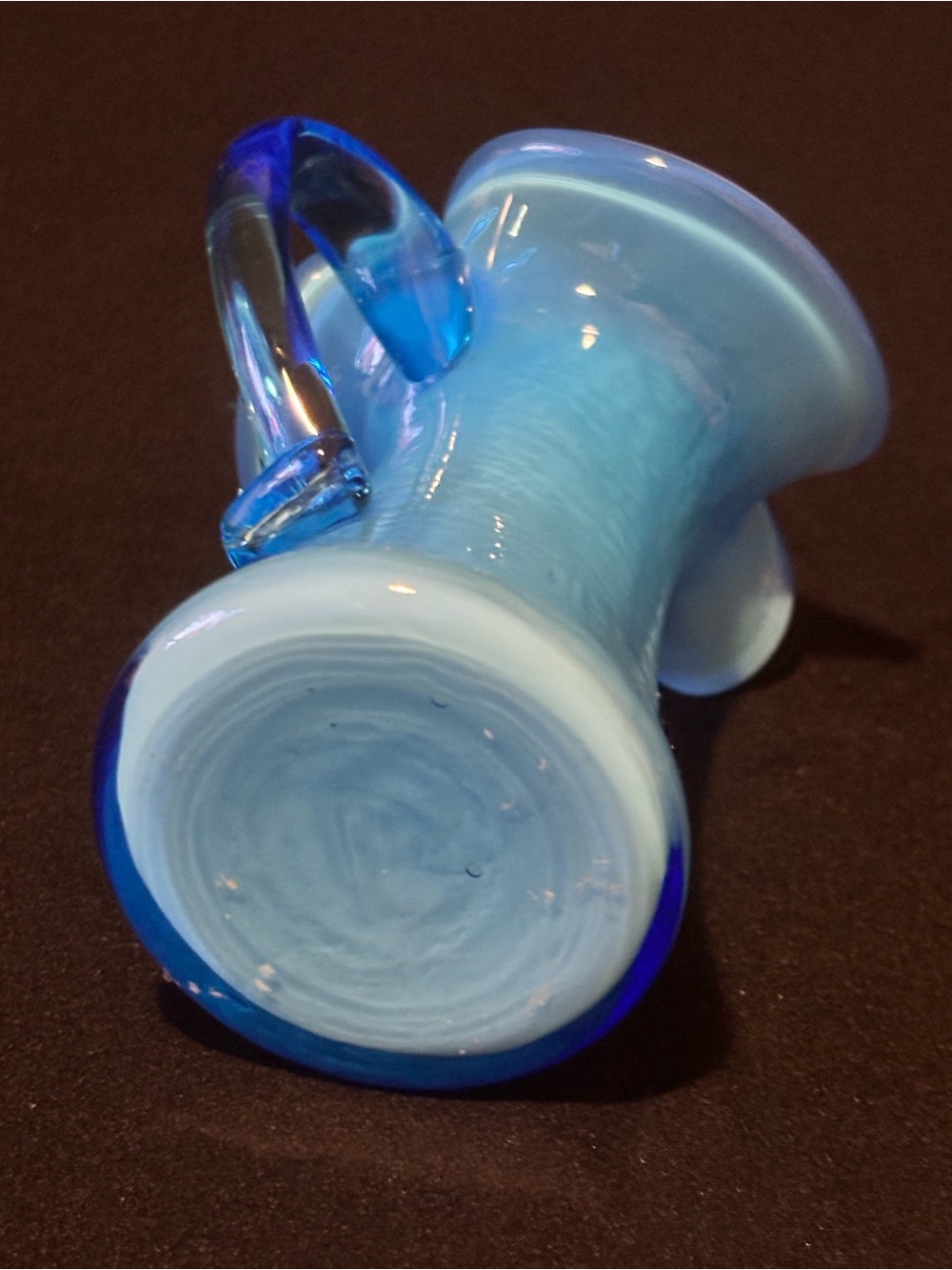 Small Blue Glass Pitcher - Picture 8 of 13